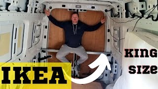 Cheap IKEA DIY King Size Bed Installed In VW Crafter Camper [upl. by Bethel]