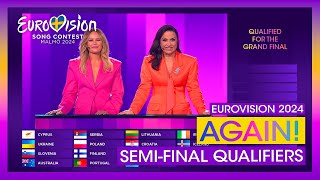 Eurovision 2024 Again 🇸🇪 SemiFinal 1 amp 2 Qualifiers Announcement [upl. by Mimajneb]