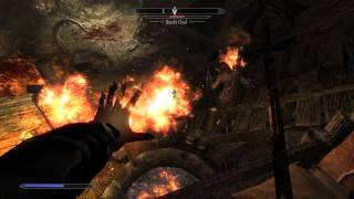 Skyrim  Killing The Halted Stream Camp Bandit Leader  720p [upl. by Magree]