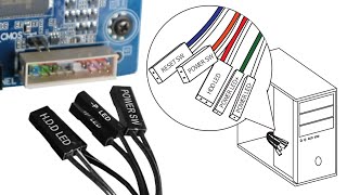 How to connect powerrestart button amp LED cables to your motherboard while its inside the PC case [upl. by Serrell118]