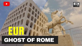 Walking tour in FASCIST district of ROME EUR  ITALY  4K [upl. by Atik]