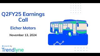 Eicher Motors Earnings Call for Q2FY25 [upl. by Hbahsur]