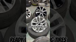 Ready To Mounting tires rims automobile paint wheelrepair wheels tires cars blackrims [upl. by Skip]