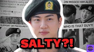 SOJUWOON BTS Jin’s Military Return Sparks Debate Over US Embassy Tweet  Kpop News🌟 [upl. by Bobbee260]