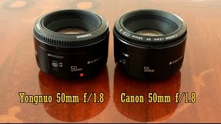 Yongnuo 50mm f18 VS Canon Comparison and full review fullframe and APSC [upl. by Chickie]