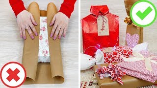 5 Idee per impacchettare i regali  2 trucchi 🎁 5 gift wrapping ideas  2 life changing hacks [upl. by Bourgeois]