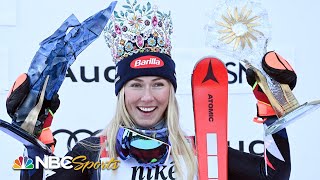 Mikaela Shiffrin soars to incredible 95th World Cup title in smooth slalom performance  NBC Sports [upl. by Dyanne]