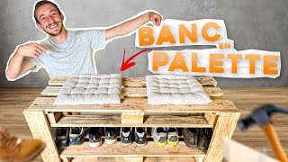 Fabriquer un BANC en PALETTE en 30 minutes top chrono  Tuto DIY [upl. by Syl]