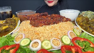 ASMR EATING MANDI RICEPERI PERI AL FAHAM MUTTON MANDI MAYOSALAD [upl. by Boesch]