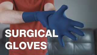 Putting on Protexis PI Blue Surgical Gloves [upl. by Llieno370]