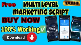 Multi level marketing script With admin panel ll MLM 🆓 Script ll Complete website [upl. by Ariella]