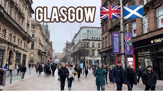 Glasgow Scotland 🏴󠁧󠁢󠁳󠁣󠁴󠁿 Walking Tour UK 🇬🇧 4K HD February 11 2024 [upl. by Lahcear80]