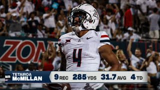 Arizona WR Tetairoa McMillan UNREAL Highlights vs New Mexico  2024 College Football [upl. by Caswell]