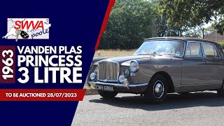 LOT 85  Vanden Plas Princess 3 Litre 1963  SWVA 28th April 2023 Classic Car Auction [upl. by Vachill]