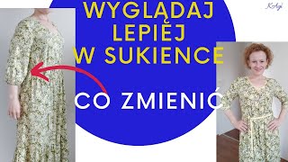 Przeróbka sukienki likwidacja gumki w pasie i w rękawach Jak upiększyć sukienkę Inspiracje [upl. by Aserret]