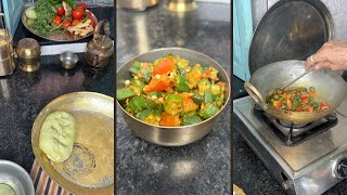 How to make Green Chapati  Bhindi Tomato Sattvic Lunch  sattvicpath [upl. by Eikcid]