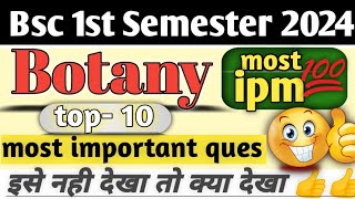 bsc 1st semester botany top 10 important questions 202425  bsc1styear botany [upl. by Alf]