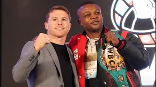 ILUNGA MAKABU SIZES UP CANELO IN FIRST FACE TO FACE BOTH SHOW RESPECT AHEAD OF CRUISERWEIGHT FIGHT [upl. by Sabelle]