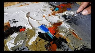 Abstract painting  Easy technique  Gesso with Acrylics  Texture  Demonstration [upl. by Nagirrek]