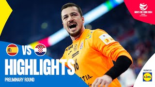 Historic win for Croatia  Spain vs Croatia  Highlights  Mens EHF EURO 2024 [upl. by Masha610]