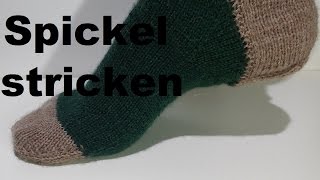 Socken stricken  Spickel und Maschenaufnahme nach Ferse [upl. by Marchelle525]