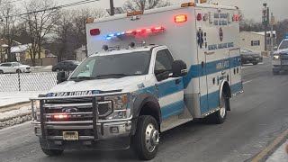 Monroe Township First Aid Squad Ambulance 506 amp Robert Wood Johnson EMS Car Responding  01182024 [upl. by Nelak106]