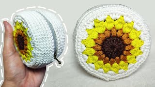 Sunflower Crochet Coin Purse [upl. by Nirej]