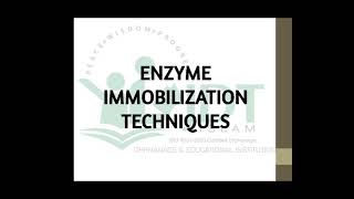 ENZYMES IMMOBILIZATION [upl. by Merci354]