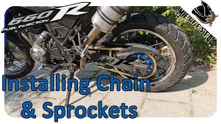 Yamaha XT660 new chain and Sprocket Install [upl. by Rosalinda890]