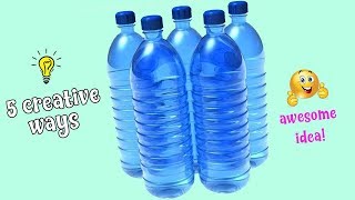 5 Creative ways to reuse plastic bottles How to recycled plastic bottles [upl. by Rim]