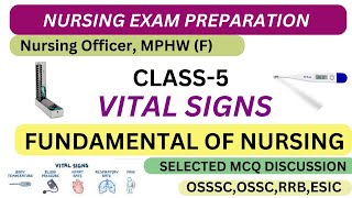 Vital SignsFundamental Of NursingClass5MPHWF Nursing OfficerNursing Exam Preparation [upl. by Anitsrik]