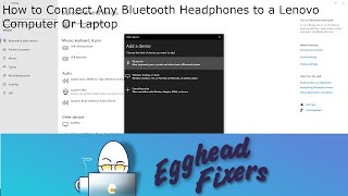 How to Connect Any Bluetooth Headphones to a Lenovo Computer Or Laptop [upl. by Ainezey]