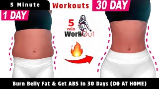 Burn Belly Fat amp Get ABS In 30 Days DO AT HOME By 5 Minutes Female Workout [upl. by Twum]