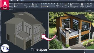 Modern Home Design in AutoCAD Architecture 2024 timelapse [upl. by Secundas138]