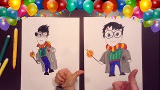 Come Disegnare Harry Potter  Guardate assolutamente il finale  Occhiali Tondi Fulmine in Fronte [upl. by Johathan]