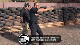 Fazendo curso de combate com pistola portando sem munição na câmara [upl. by Sateia]