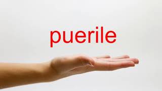 How to Pronounce puerile  American English [upl. by Nirot]