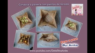 Canasta o panera con palitos de helado [upl. by Mcripley]