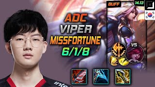 Miss Fortune Adc Build Viper Bloodthirster Conqueror  LOL KR Challenger Patch 1413 [upl. by Brigitta235]