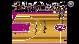 Tecmo NBA Basketball NES 1992  Sacramento Kings vs Portland Trail Blazers Game 023 [upl. by Bohannon471]