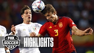 Spain vs Italy Highlights  UEFA Nations League Semifinals [upl. by Mildred]