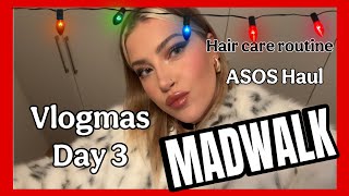 Vlogmas Day 3  MADWALK Haul Hair Care Routine [upl. by Nhguaval403]