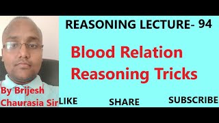 blood relation reasoning tricksblood relation reasoningblood relation tricksby brijesh sir [upl. by Dante]