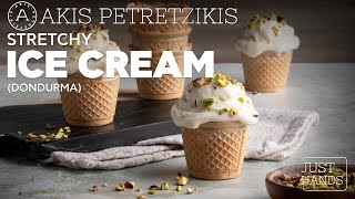 Stretchy Ice Cream  Dondurma  Akis Petretzikis [upl. by Aitat559]