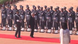 Ceremonial welcome of Emperor Akihito and Empress Michiko of Japan at Rashtrapati Bhavan [upl. by Notsud]