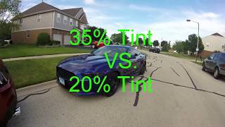 Comparison Between 35 Window Tint VS 20 Window Tint On A Car [upl. by Haldan619]