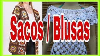 Blusas  Sacos tejidos a crochet para mujer [upl. by Dempstor25]