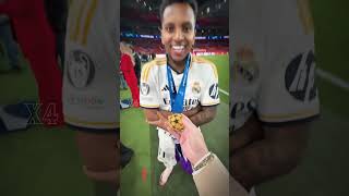 rodrygo flexing with his champions league medal trending funny shorts football [upl. by Nevlin790]