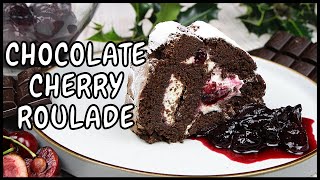 Beautiful Chocolate Cherry Roulade Recipe [upl. by Dempstor]