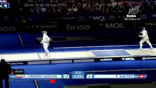 Resumen combate de Rubén Limardo Mundial de Esgrima 2013 [upl. by Lecia]